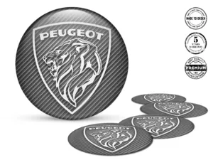 Peugeot Decalcomanie Cerchio Auto Edizione Stile Cupola Resina